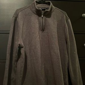 Dark Heather Grey Zip Neck Sweatshirt
